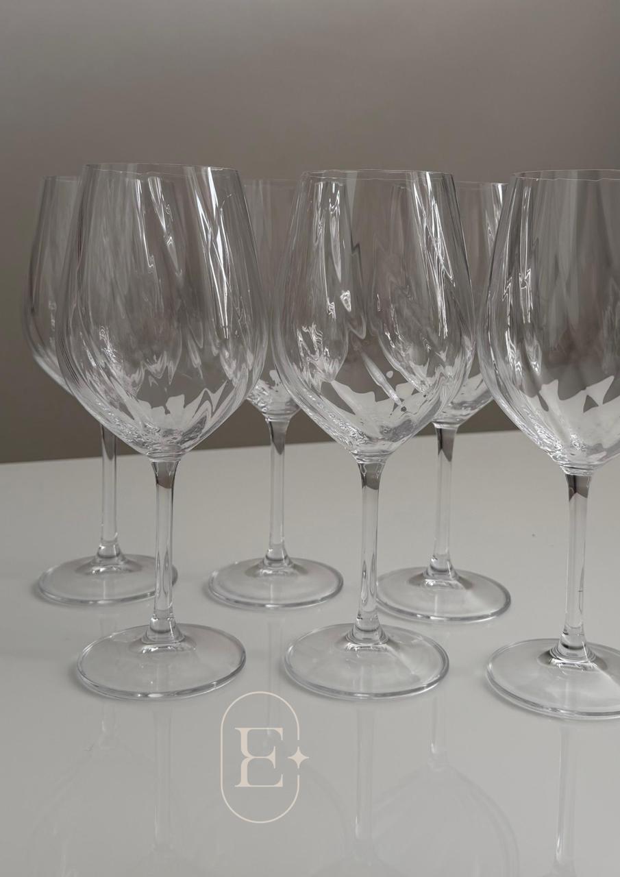 JOGO 06 TAÇAS DE VINHO CREX OPTIC CRISTAL ECOLÓGICO BOHEMIA 480ML