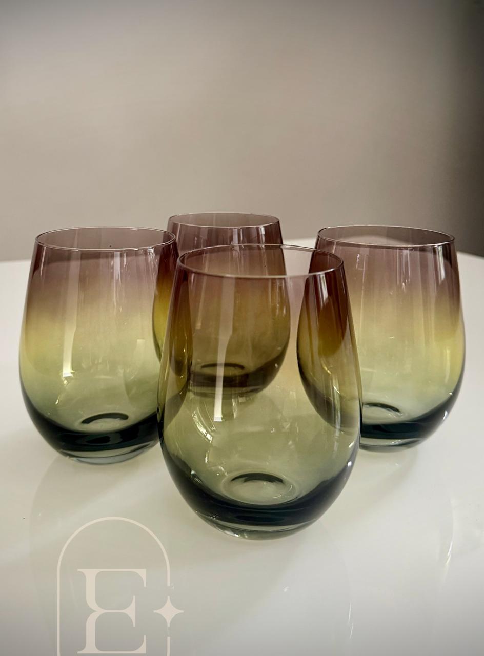 JOGO 04 COPOS BURANO 540ml TWILIGHT CRISTAL ECOLÓGICO